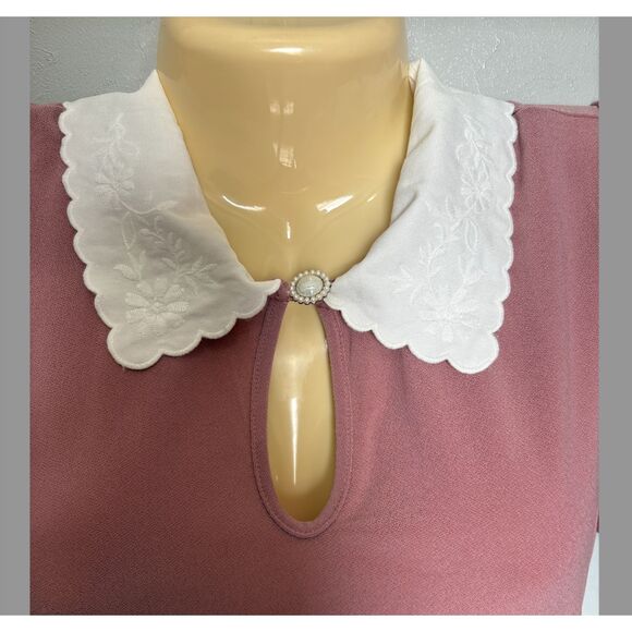 flower & feather NWT Size Medium blouse top collared boho - Picture 2 of 6